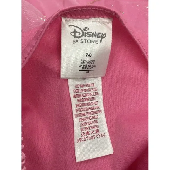 Disney Store PRINCESS Aurora Costume Dress Sleeping Beauty Pink Gold7/8 7 8